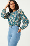 Ruffled Sleeve Floral Top