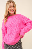 Oversized Cable Crochet Sweater