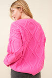 Oversized Cable Crochet Sweater