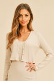 Ribbed Button Front Cardigan