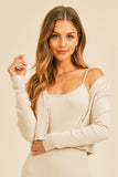 Ribbed Button Front Cardigan