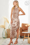 Snake Print Halter Dress