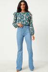 Ruffled Sleeve Floral Top