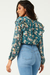 Ruffled Sleeve Floral Top
